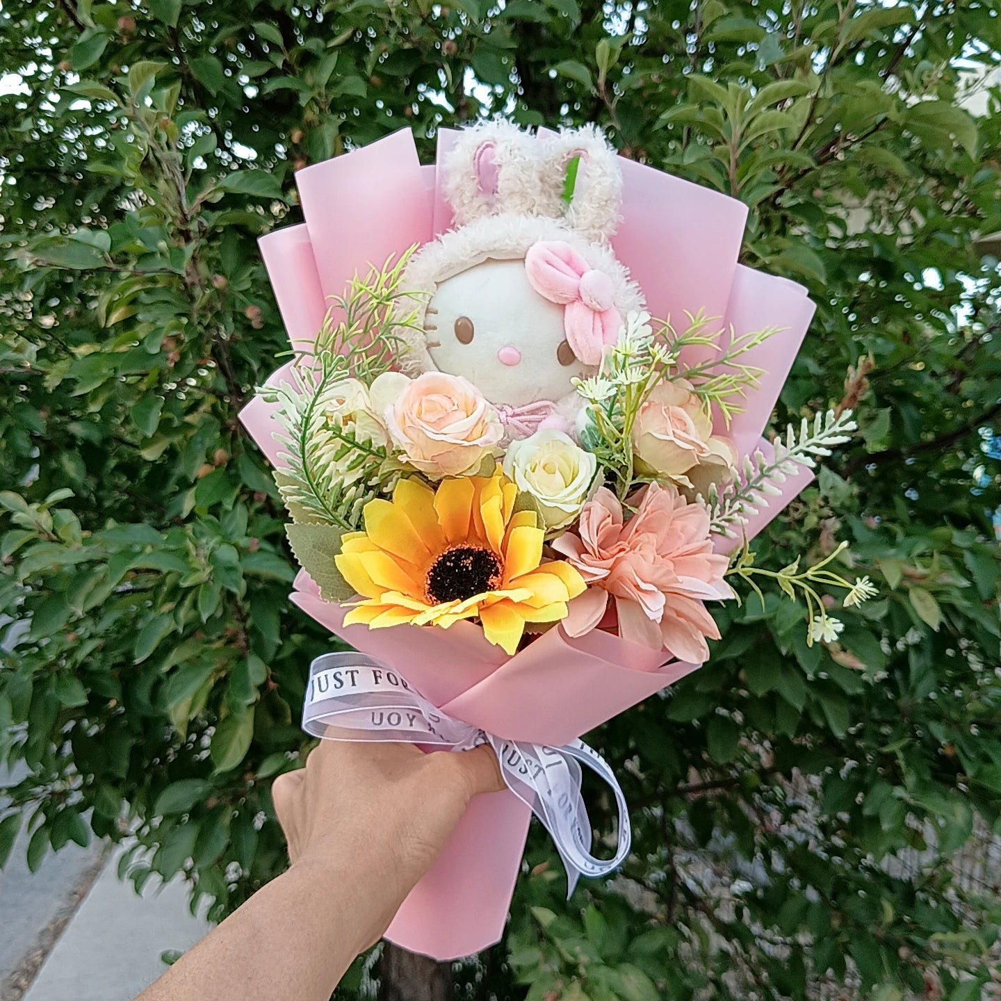 Hello Kitty Cartoon Plush Bouquet  Anime Rose Flowers Doll Home Wedding Decoration Christmas Valentine's Day Gift
